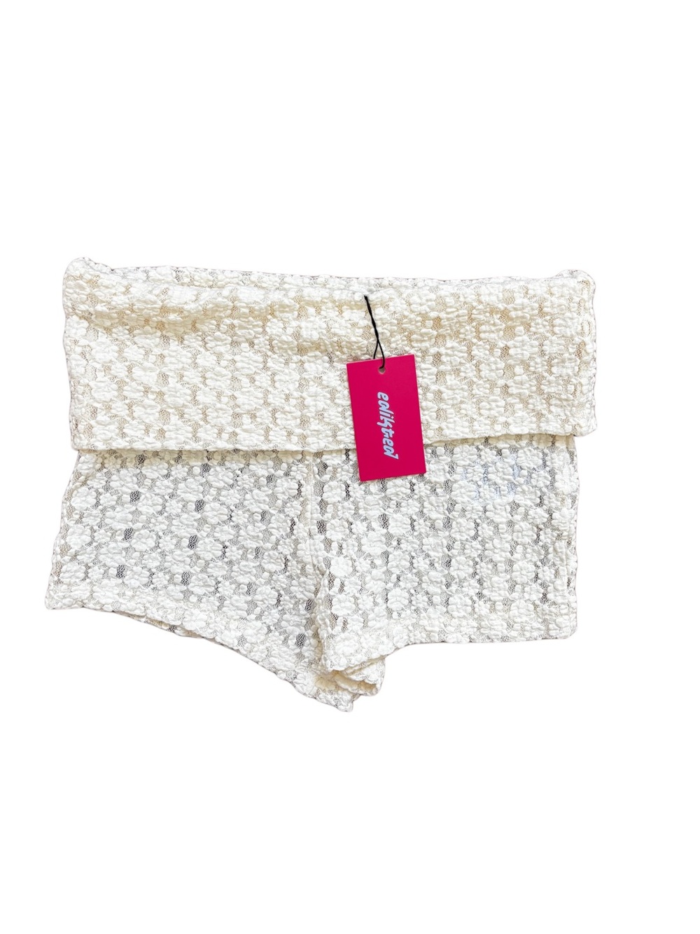 Cream Lace Fold-Over Shorts Edikted NWT